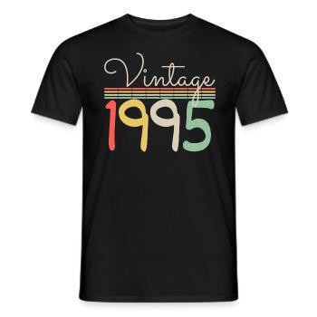 Jahrgang 1995 - Männer T-Shirt - Schwarz - Vorne - AI Model Male 178 light (178cm)