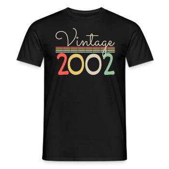 Jahrgang 2002 - Männer T-Shirt - Schwarz - Vorne - AI Model Male 178 light (178cm)