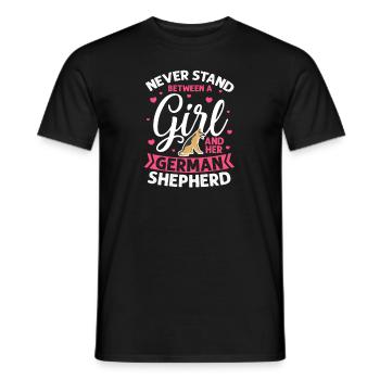 German Shepherd Girl Dog Pet Gift - Men's T-Shirt - black - Front - AI Model Male 178 light (178cm)