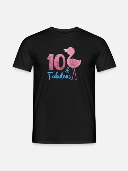 10th birthday Flamingo - Men's T-Shirt - black