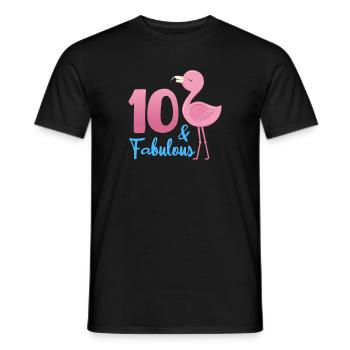 10e anniversaire Flamingo 10 ans cadeau - T-shirt homme - noir - Devant - AI Model Male 178 light (178cm)