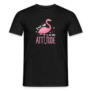 Flamingo Pink Vogel Zoo Sommer Urlaub Geschenk - Männer T-Shirt - Schwarz - Vorne - AI Model Male 178 light (178cm)