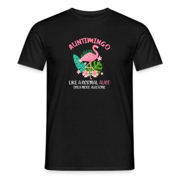 Flamingo Aunt Pink Bird Summer Holiday Gift - Men's T-Shirt - black - Front - AI Model Male 178 light (178cm)