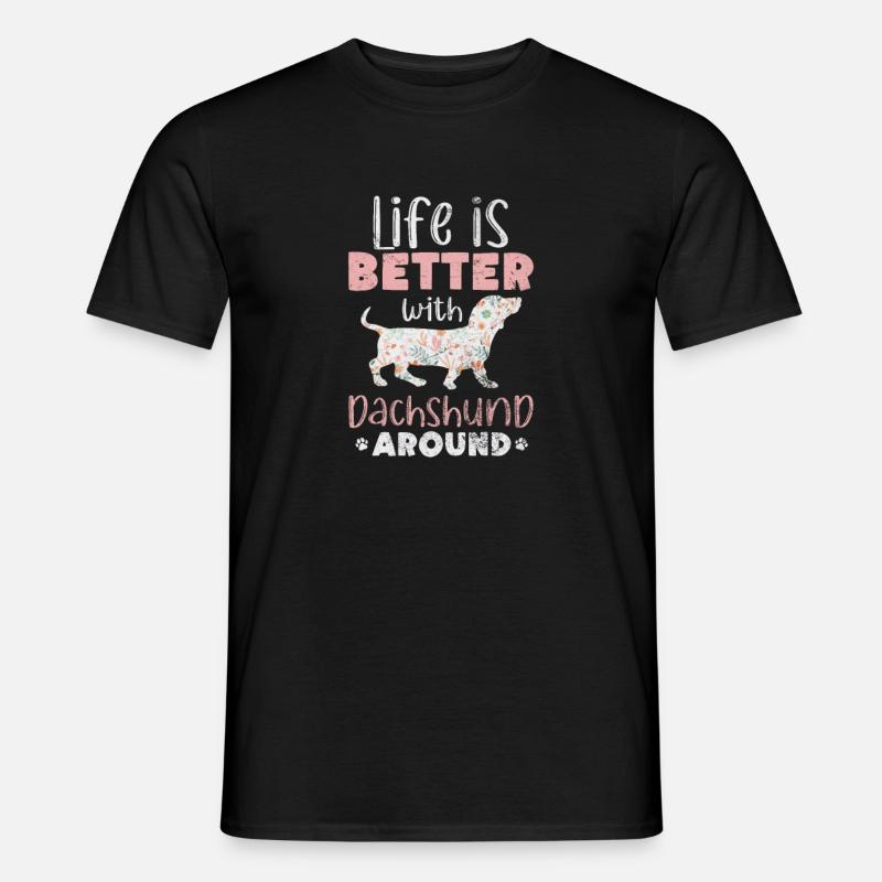 Dackel - Männer T-Shirt - Schwarz