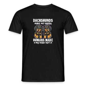 Dachshund Dog Dogs Dachshund Teckel Gift - Men's T-Shirt - black - Front - AI Model Male 178 light (178cm)