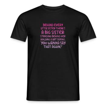 Grande sœur Frère frères et sœurs Cadeau - T-shirt homme - noir - Devant - AI Model Male 178 light (178cm)