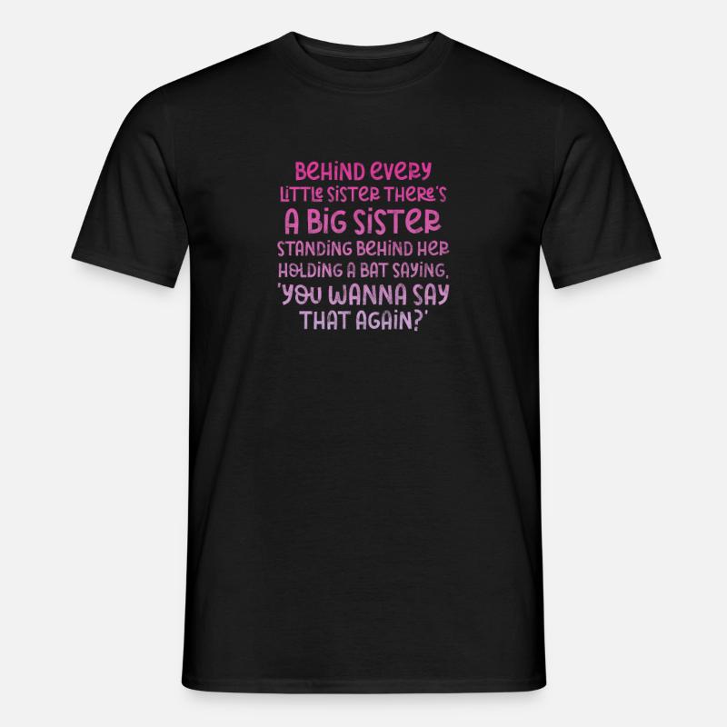 Große Schwester Bruder Geschwister Geschenk - Männer T-Shirt - Schwarz