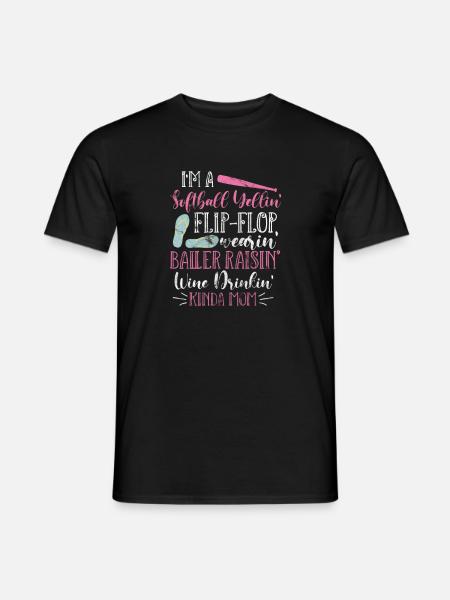 Mère de softball - T-shirt homme - noir