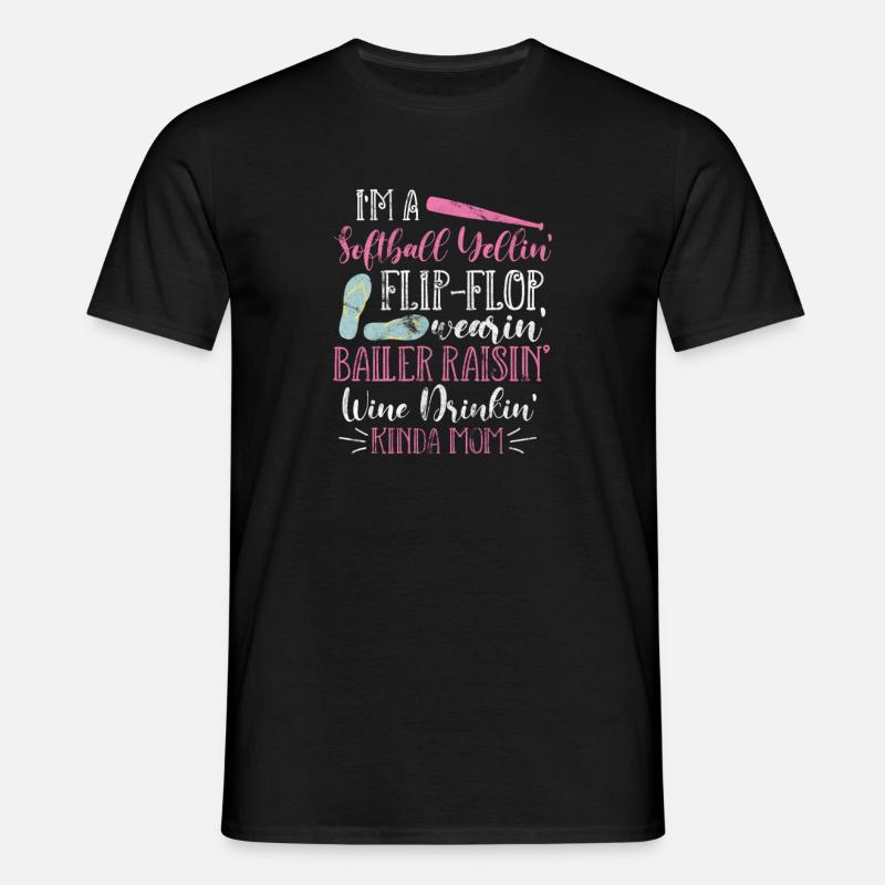 Softball Mutter - Männer T-Shirt - Schwarz