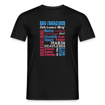 San Francisco Golden Gate California Gift - Men's T-Shirt - black - Front - AI Model Male 178 light (178cm)