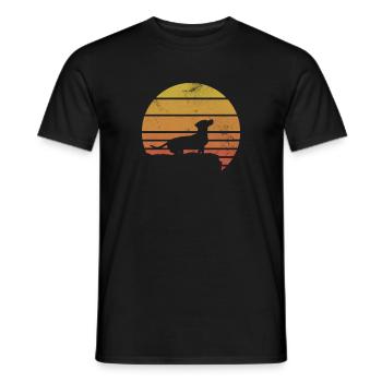 Dachshund - Men's T-Shirt - black - Front - AI Model Male 178 light (178cm)