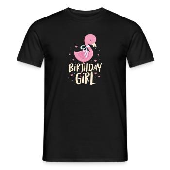 Flamingo Birthday Girl Pink Bird Gift - Men's T-Shirt - black - Front - AI Model Male 178 light (178cm)