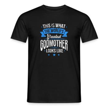 Marraine Tante Marraine Baptême Nièce Neveu Cadeau - T-shirt homme - noir - Devant - AI Model Male 178 light (178cm)
