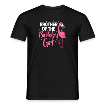 Flamingo Geburtstag Bruder Schwester Geschenk - Männer T-Shirt - Schwarz - Vorne - AI Model Male 178 light (178cm)