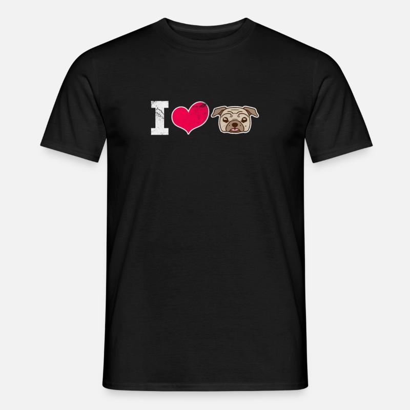 Mops - Männer T-Shirt - Schwarz