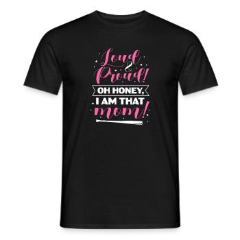 Softball Mutter Baseball Tochter Sohn Geschenk - Männer T-Shirt - Schwarz - Vorne - AI Model Male 178 light (178cm)