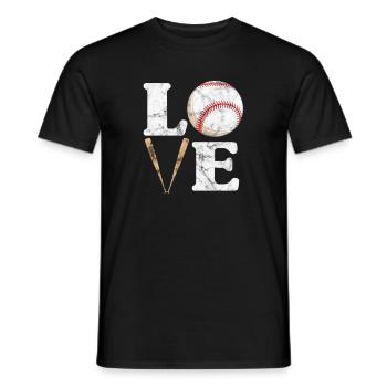 Softball - Männer T-Shirt - Schwarz - Vorne - AI Model Male 178 light (178cm)