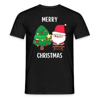 Joyeux Noël Drôle de Chemise de Noël - T-shirt homme - noir - Devant - AI Model Male 178 light (178cm)