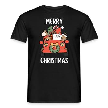 Joyeux Noël Drôle de Chemise de Noël - T-shirt homme - noir - Devant - AI Model Male 178 light (178cm)