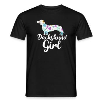 Dachshund Girl - Men's T-Shirt - black - Front - AI Model Male 178 light (178cm)