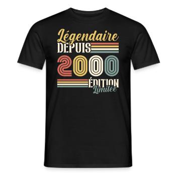 Légendaire Depuis 2000 - T-shirt homme - noir - Devant - AI Model Male 178 light (178cm)