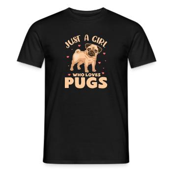 Carlin Chien Chien Ami Pet Pug Pug Pug Cadeau - T-shirt homme - noir - Devant - AI Model Male 178 light (178cm)