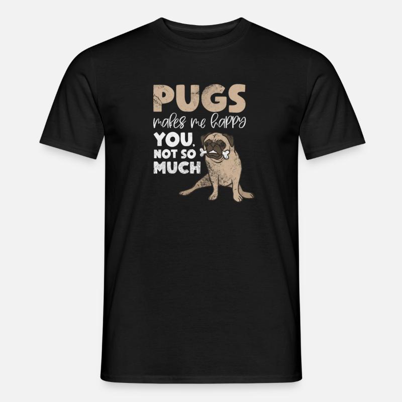 Mops - Männer T-Shirt - Schwarz