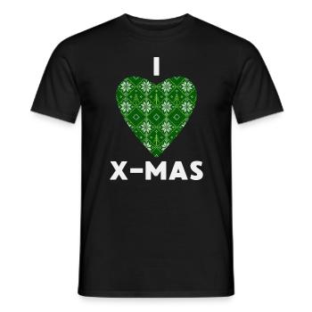 I Love X-Mas Weihnachten Gestricktes Herz - Männer T-Shirt - Schwarz - Vorne - AI Model Male 178 light (178cm)