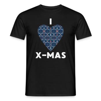 I Love X-Mas Weihnachten Gestricktes Herz - Männer T-Shirt - Schwarz - Vorne - AI Model Male 178 light (178cm)