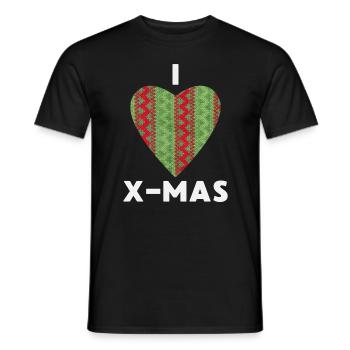 I Love X-Mas Weihnachten Gestricktes Herz - Männer T-Shirt - Schwarz - Vorne - AI Model Male 178 light (178cm)
