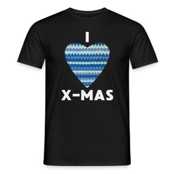 I Love X-Mas Weihnachten Gestricktes Herz - Männer T-Shirt - Schwarz - Vorne - AI Model Male 178 light (178cm)