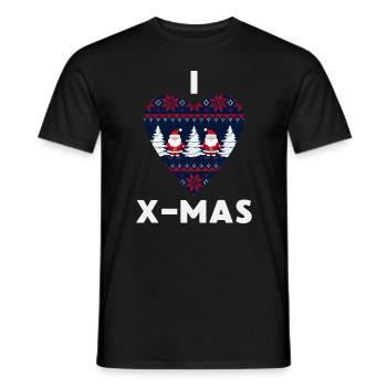 I Love X-Mas Weihnachten Gestricktes Herz - Männer T-Shirt - Schwarz - Vorne - AI Model Male 178 light (178cm)