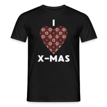 I Love X-Mas Weihnachten Gestricktes Herz - Männer T-Shirt - Schwarz - Vorne - AI Model Male 178 light (178cm)