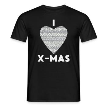I Love X-Mas Weihnachten Gestricktes Herz - Männer T-Shirt - Schwarz - Vorne - AI Model Male 178 light (178cm)