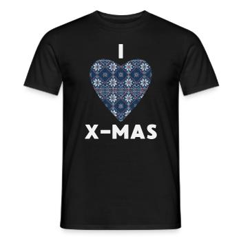 I Love X-Mas Weihnachten Gestricktes Herz - Männer T-Shirt - Schwarz - Vorne - AI Model Male 178 light (178cm)