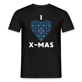 I Love X-Mas Weihnachten Gestricktes Herz - Männer T-Shirt - Schwarz - Vorne - AI Model Male 178 light (178cm)