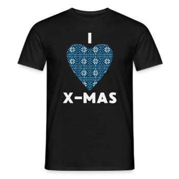 I Love X-Mas Weihnachten Gestricktes Herz - Männer T-Shirt - Schwarz - Vorne - AI Model Male 178 light (178cm)