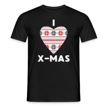 I Love X-Mas Weihnachten Gestricktes Herz - Männer T-Shirt - Schwarz - Vorne - AI Model Male 178 light (178cm)
