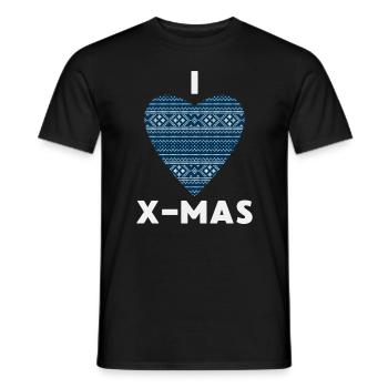 I Love X-Mas Weihnachten Gestricktes Herz - Männer T-Shirt - Schwarz - Vorne - AI Model Male 178 light (178cm)