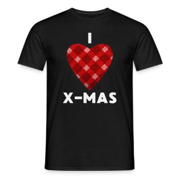 I Love X-Mas Weihnachten Gestricktes Herz - Männer T-Shirt - Schwarz - Vorne - AI Model Male 178 light (178cm)