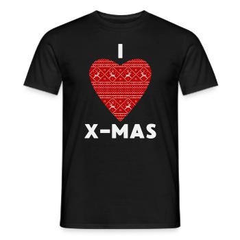 I Love X-Mas Weihnachten Gestricktes Herz - Männer T-Shirt - Schwarz - Vorne - AI Model Male 178 light (178cm)