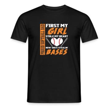 Softball joueur de baseball sports lanceur cadeau - T-shirt homme - noir - Devant - AI Model Male 178 light (178cm)