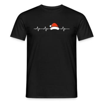 Herzschlag Weihnachten Weihnachtsdekoration - Männer T-Shirt - Schwarz - Vorne - AI Model Male 178 light (178cm)