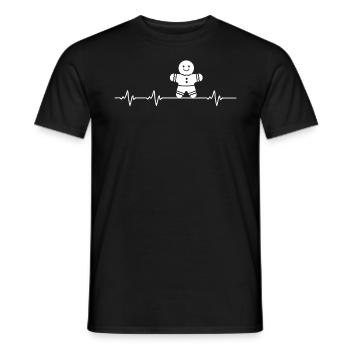 Herzschlag Weihnachten Weihnachtsdekoration - Männer T-Shirt - Schwarz - Vorne - AI Model Male 178 light (178cm)