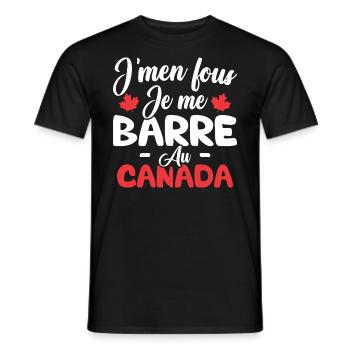 J'men fous je me barre au canada - T-shirt homme - noir - Devant - AI Model Male 178 light (178cm)