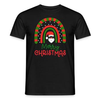 Weihnachten Regenbogen Frohe Weihnachten - Männer T-Shirt - Schwarz - Vorne - AI Model Male 178 light (178cm)