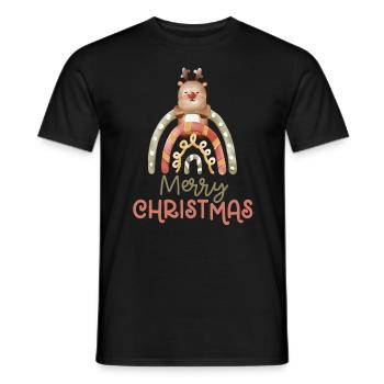 Weihnachten Regenbogen Frohe Weihnachten - Männer T-Shirt - Schwarz - Vorne - AI Model Male 178 light (178cm)
