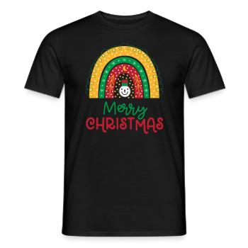 Weihnachten Regenbogen Frohe Weihnachten - Männer T-Shirt - Schwarz - Vorne - AI Model Male 178 light (178cm)
