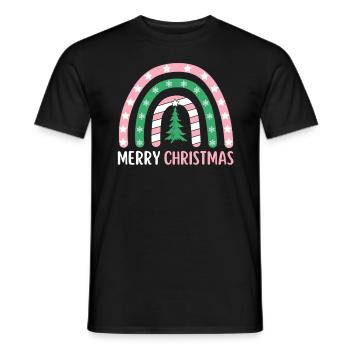 Weihnachten Regenbogen Frohe Weihnachten - Männer T-Shirt - Schwarz - Vorne - AI Model Male 178 light (178cm)
