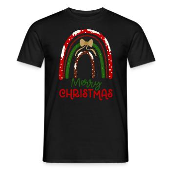 Weihnachten Regenbogen Frohe Weihnachten - Männer T-Shirt - Schwarz - Vorne - AI Model Male 178 light (178cm)